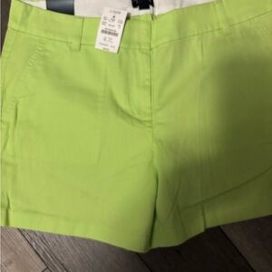 J. Crew Women's Chino 5” Inseam Color: Neon Green Size: 10 NWT